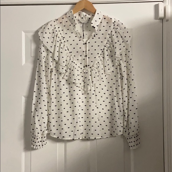 Zara | Tops | Zara Polka Dot Embroidered Top | Poshmark